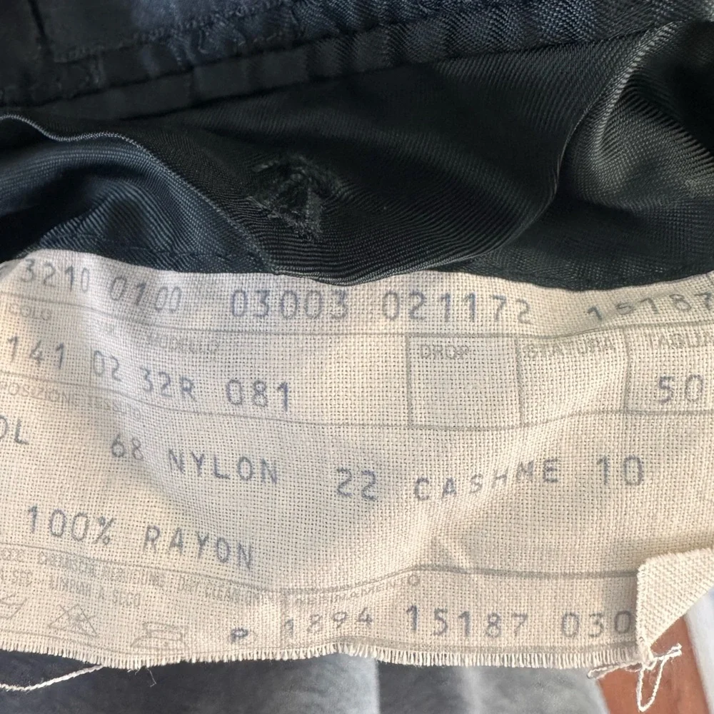 Pal Zileri Three-Button Italian Black Wool Cashmere Sport Coat Blazer Size 50R
